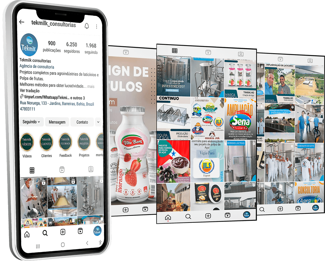 TEKMILK - Instagram da Tekmilk consultorias para laticínios.