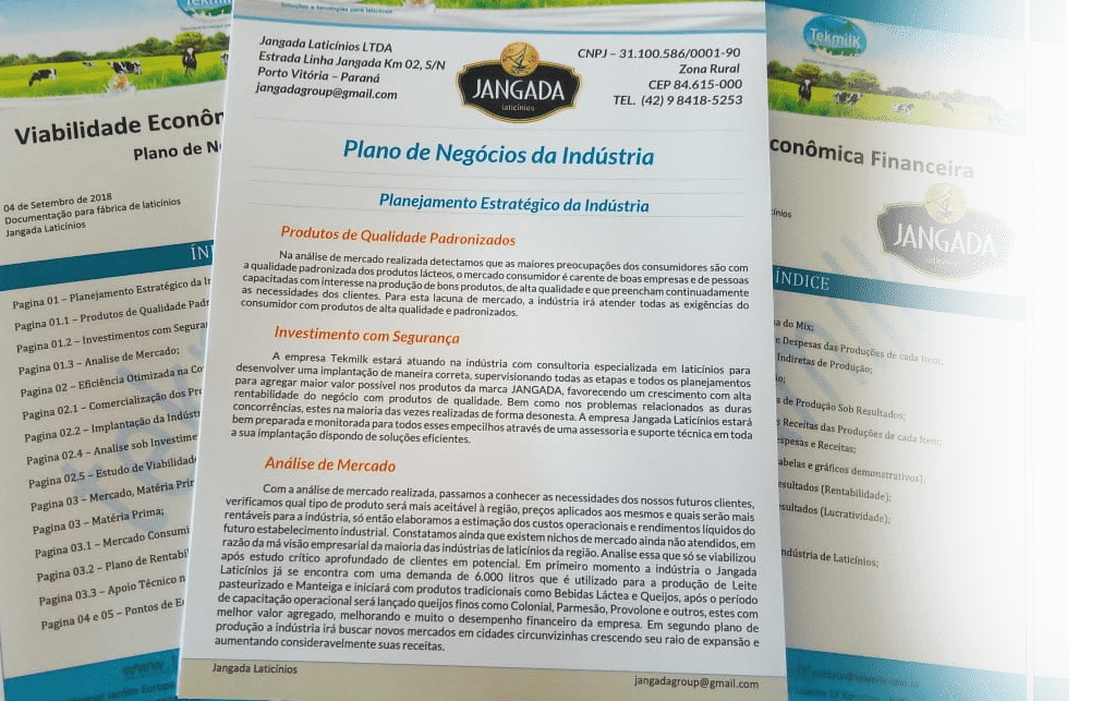 Viabilidade econômica e financeira para laticínios.